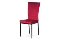 Jídelní židle, červená látka samet, kov černý mat AC-9910 RED4